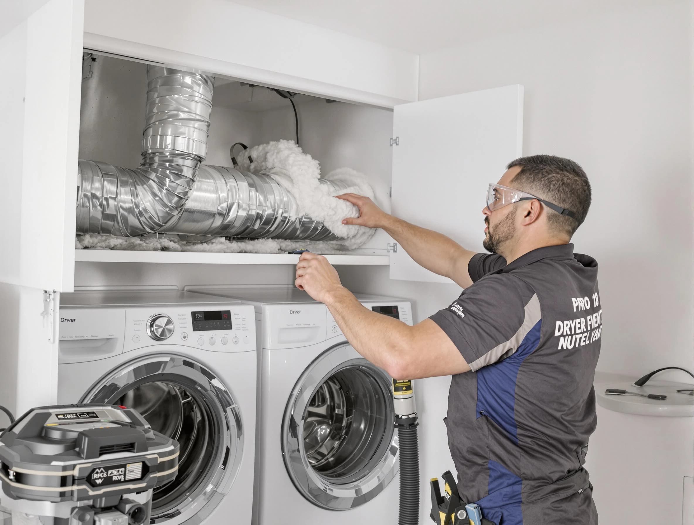 Brandermill Dryer Vent Cleaning certified technician performing specialized gas dryer vent cleaning in Brandermill