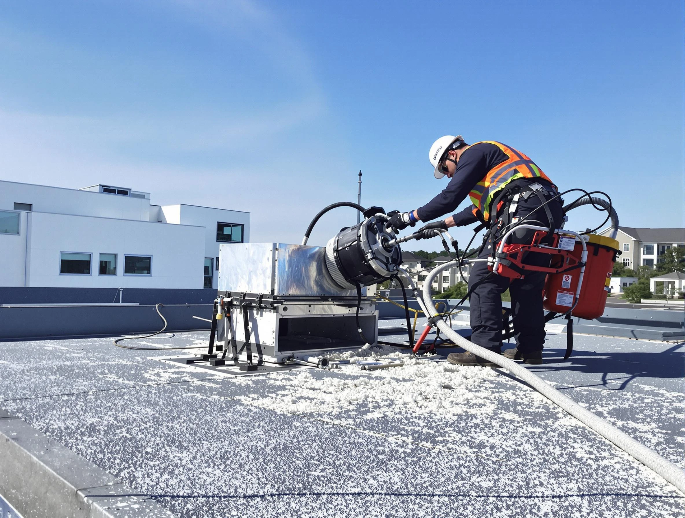 Cleaning Dryer Vent On Roof in Brandermill