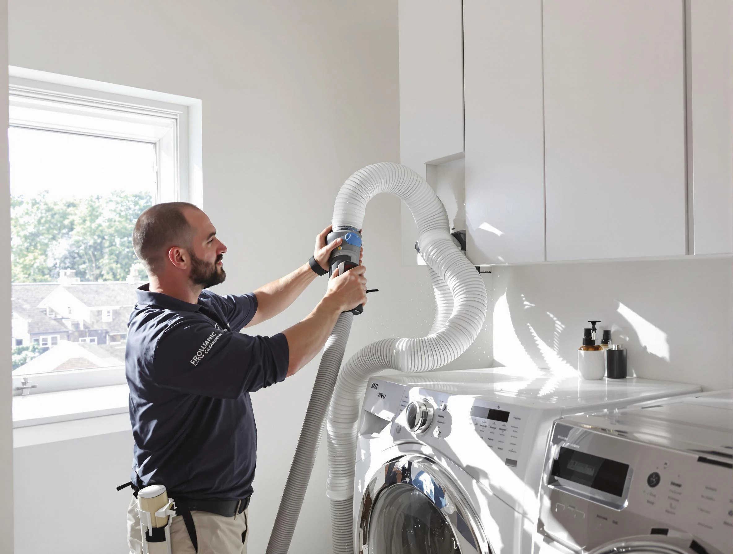 Certified Brandermill Dryer Vent Cleaning technician performing dryer vent cleaning in Brandermill