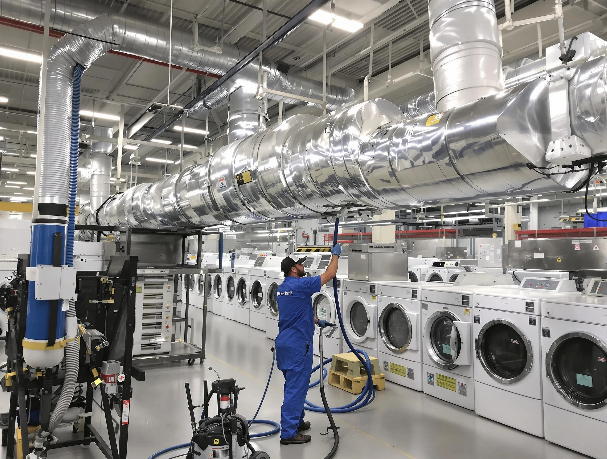 Brandermill Dryer Vent Cleaning team performing heavy-duty industrial dryer vent cleaning in Brandermill