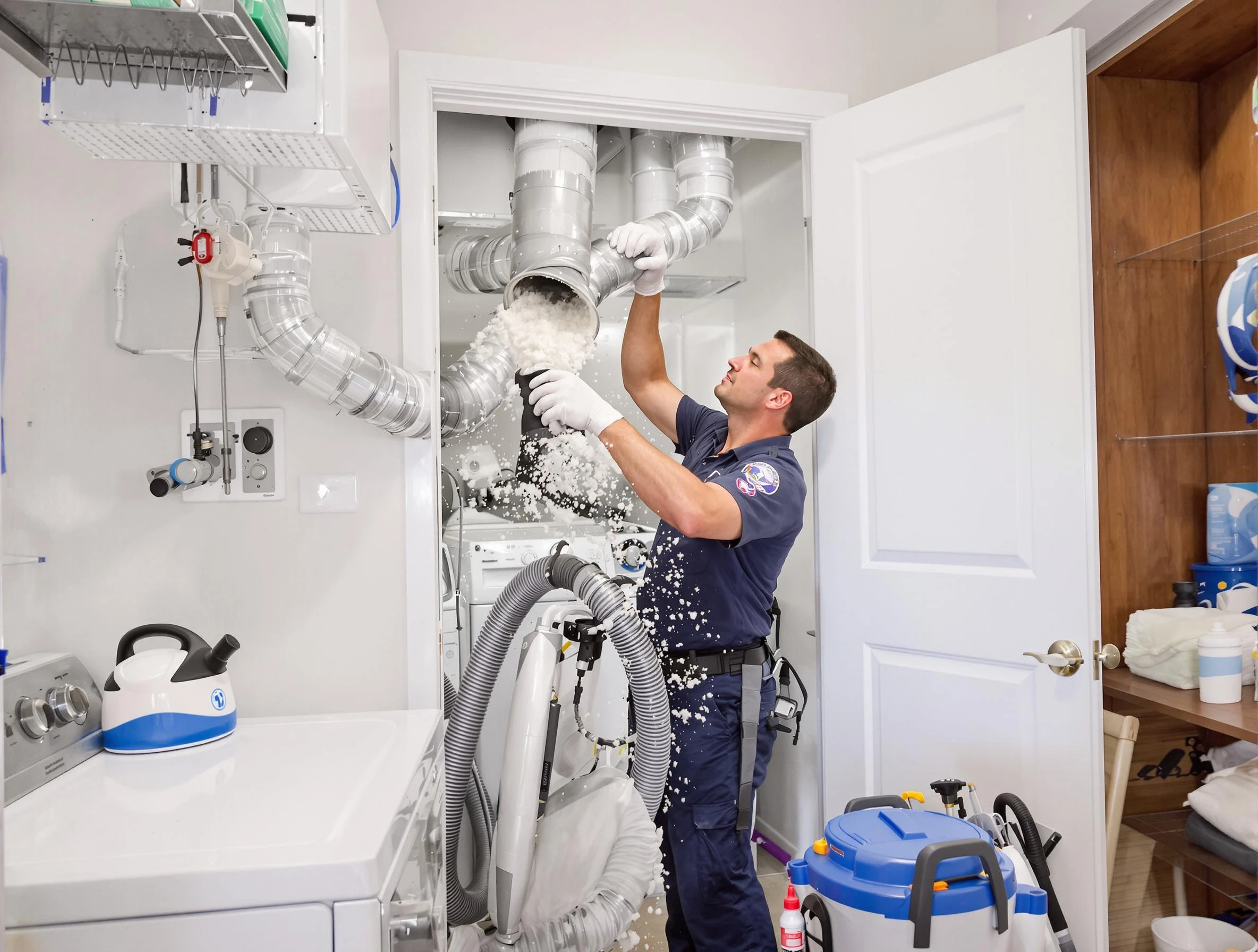 Brandermill Dryer Vent Cleaning technician delivering thorough residential dryer vent cleaning service in Brandermill